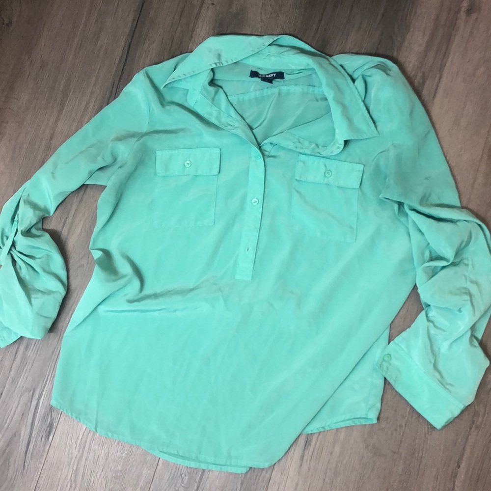 Old Navy mint green button down shirt